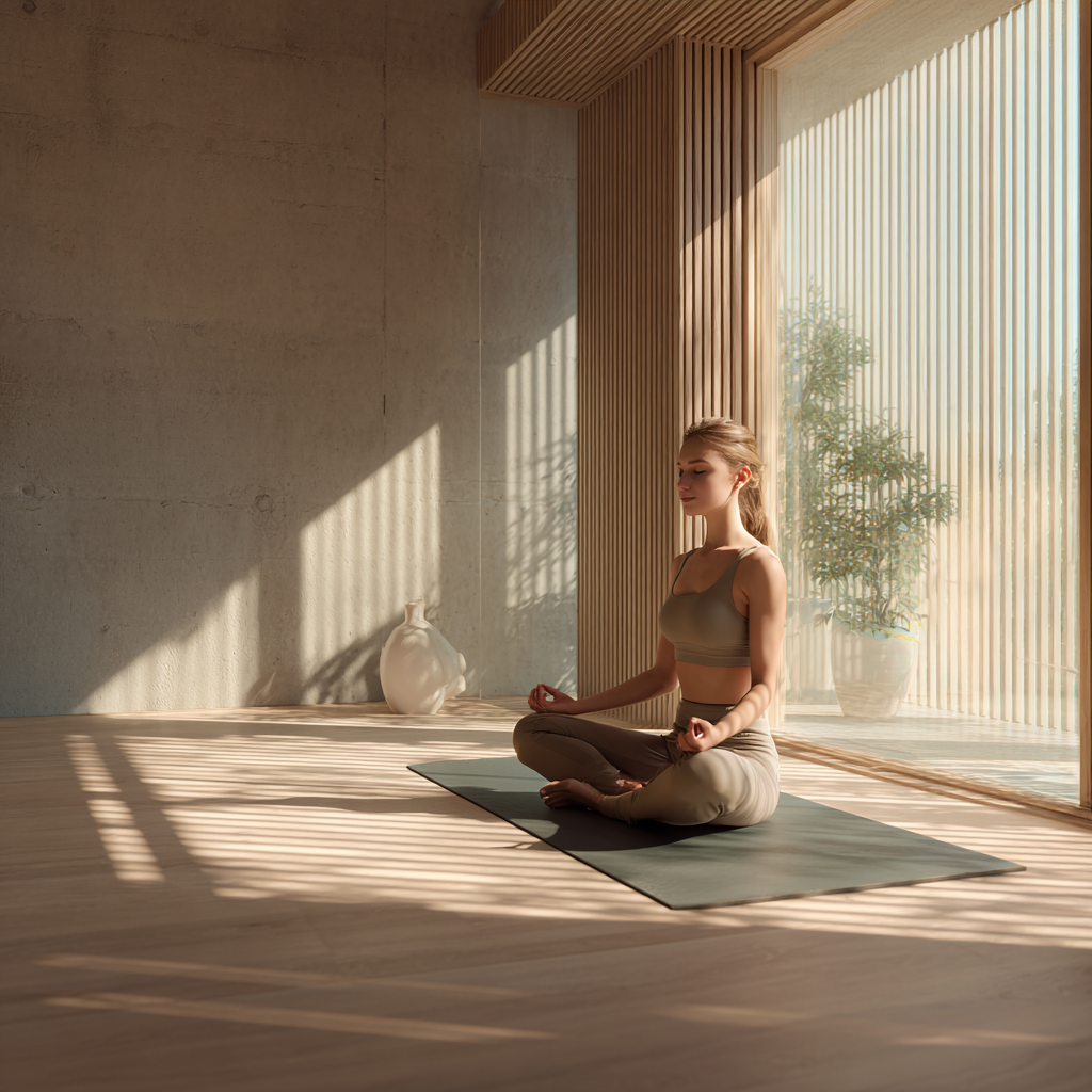 Yoga ustozi meditation holatida